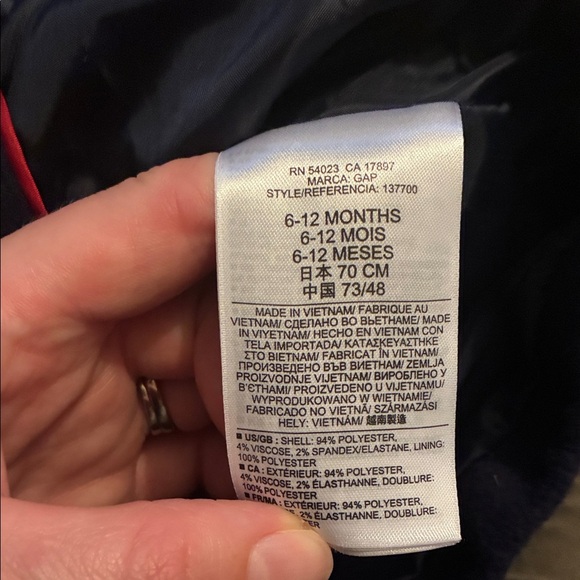 GAP Kids Navy Pea Coat with a Cute Bow - Picture 7 of 9